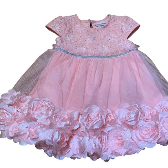 Little Lass Adorable Pink Floral Fancy Dress size 24 Months - Picture 6 of 12